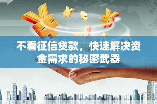 黟县不看征信贷款，快速解决资金需求的秘密武器