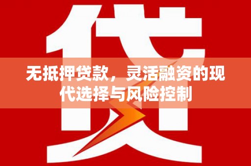 黟县无抵押贷款，灵活融资的现代选择与风险控制