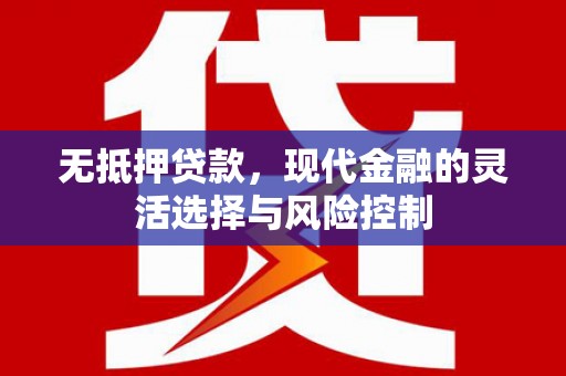 黟县无抵押贷款，现代金融的灵活选择与风险控制